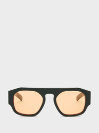 Flatlist - Flatlist x Sunflower Shade 02 Sunglasses in Forest Green and Solid Orange Lens