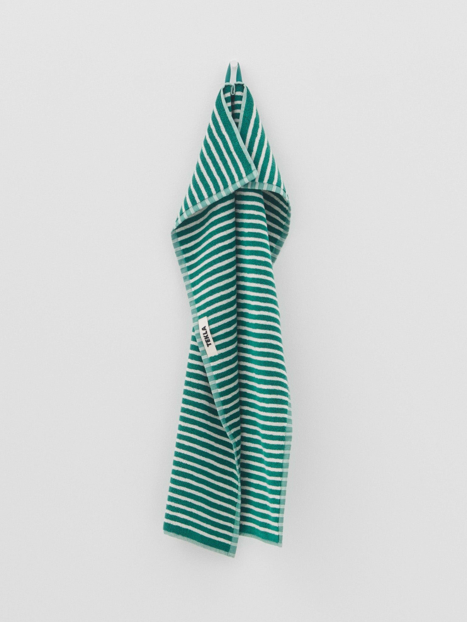 Hand Towel in Teal Green Stripes