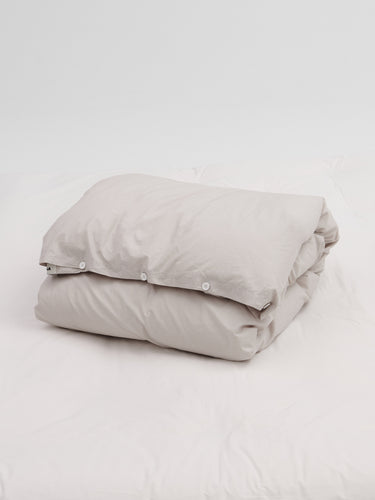 Tekla - Percale Duvet Cover in Soft Grey