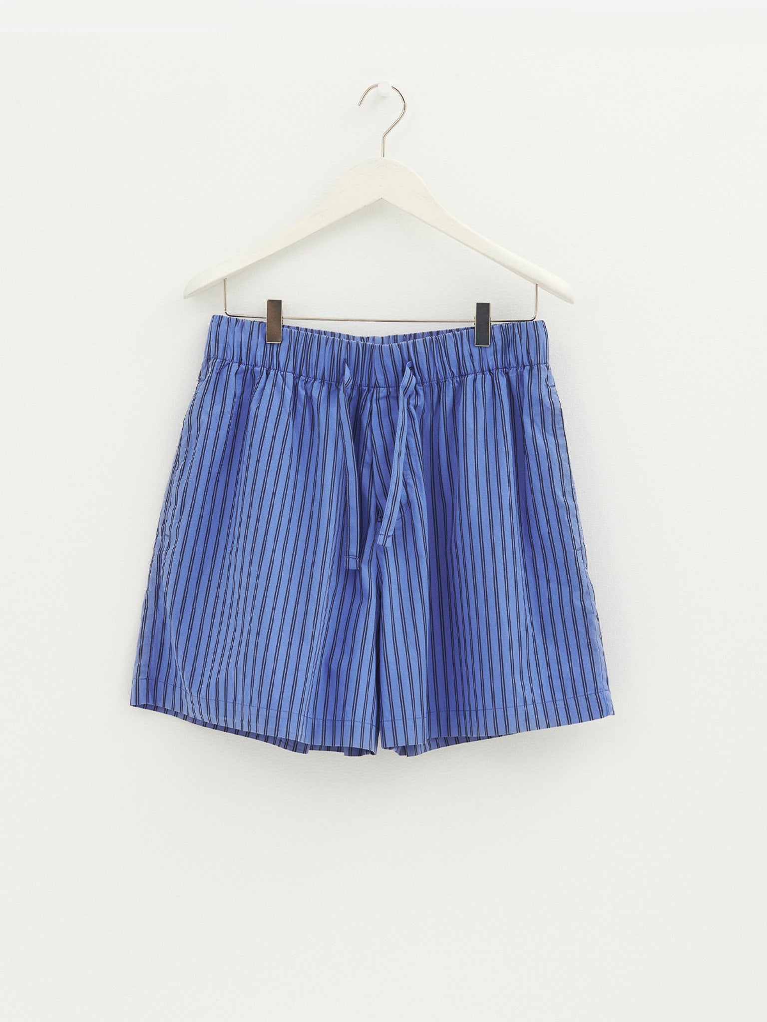 Tekla - Cotton Poplin Pyjamas Shorts in Boro Stripes