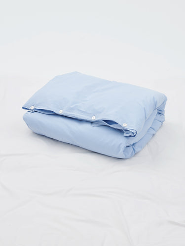 Tekla - Percale Duvet Cover in Morning Blue
