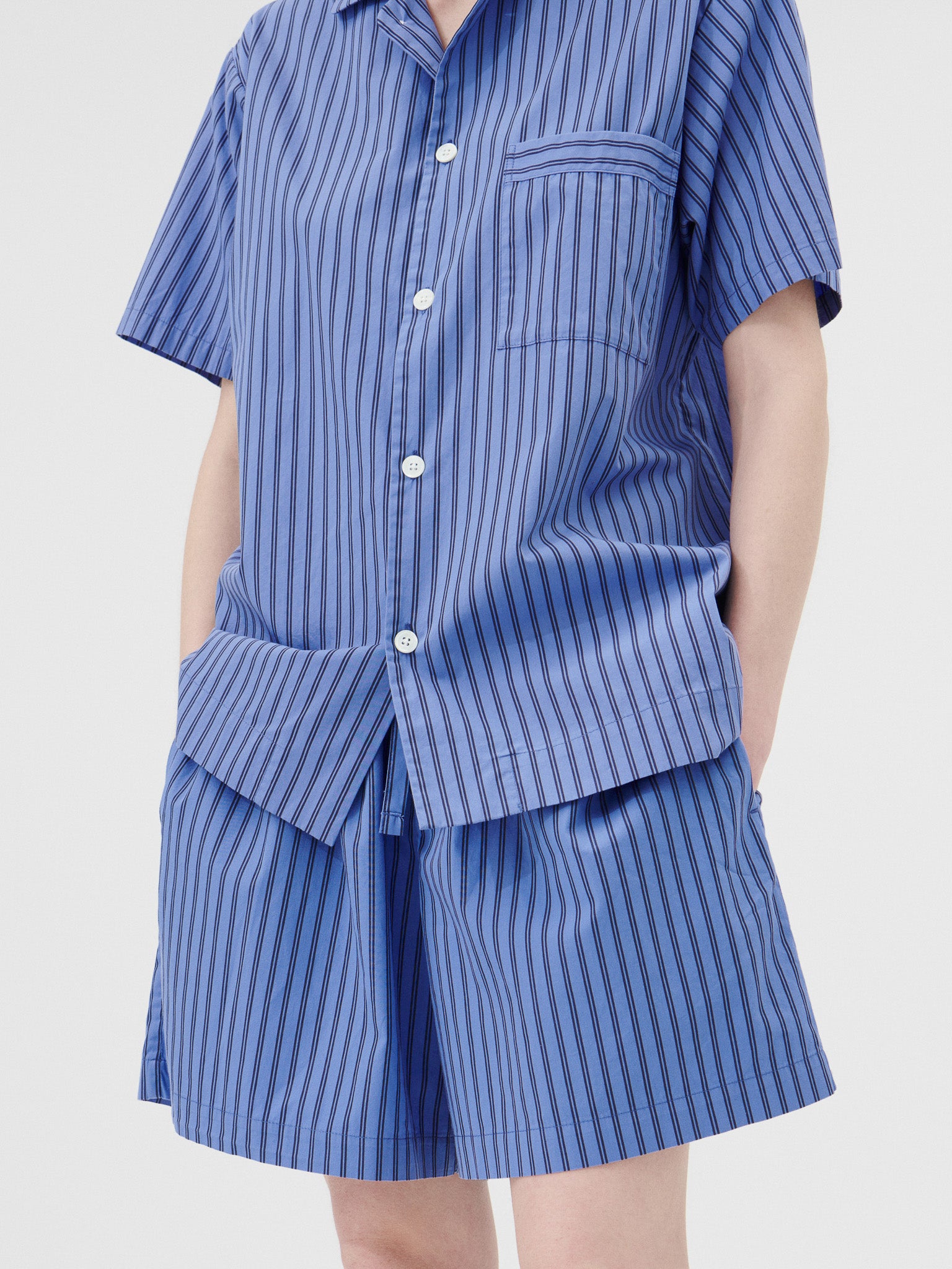 Poplin Pyjamas Shorts in Boro Stripes