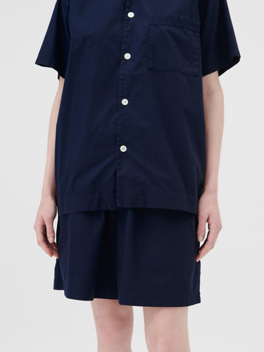 Tekla - Poplin Pyjamas Shorts in True Navy