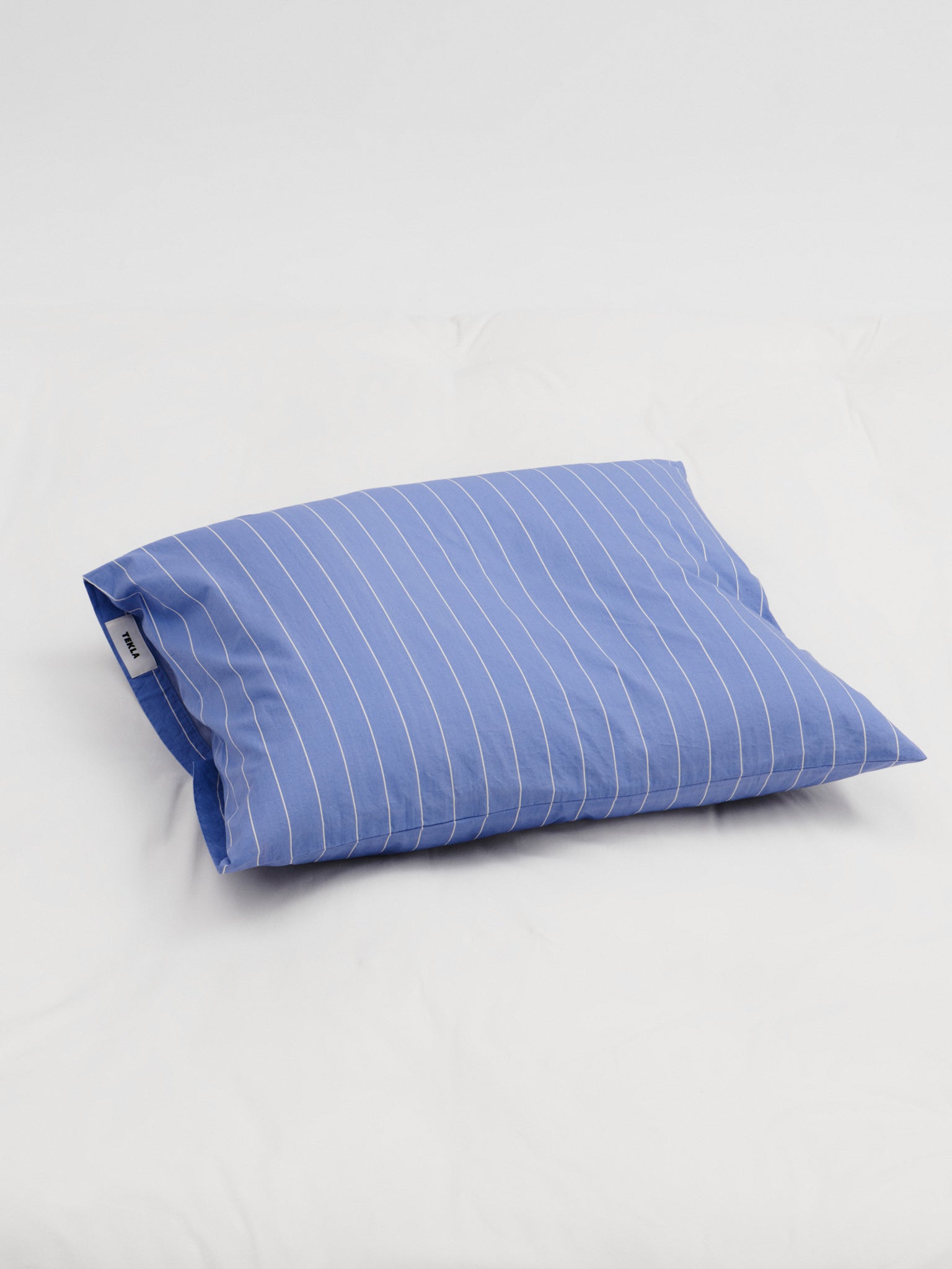 Tekla - Percale Pillow Sham in Clear Blue Stripes