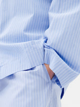 Tekla - Poplin Pyjamas Pants in Pin Stripes