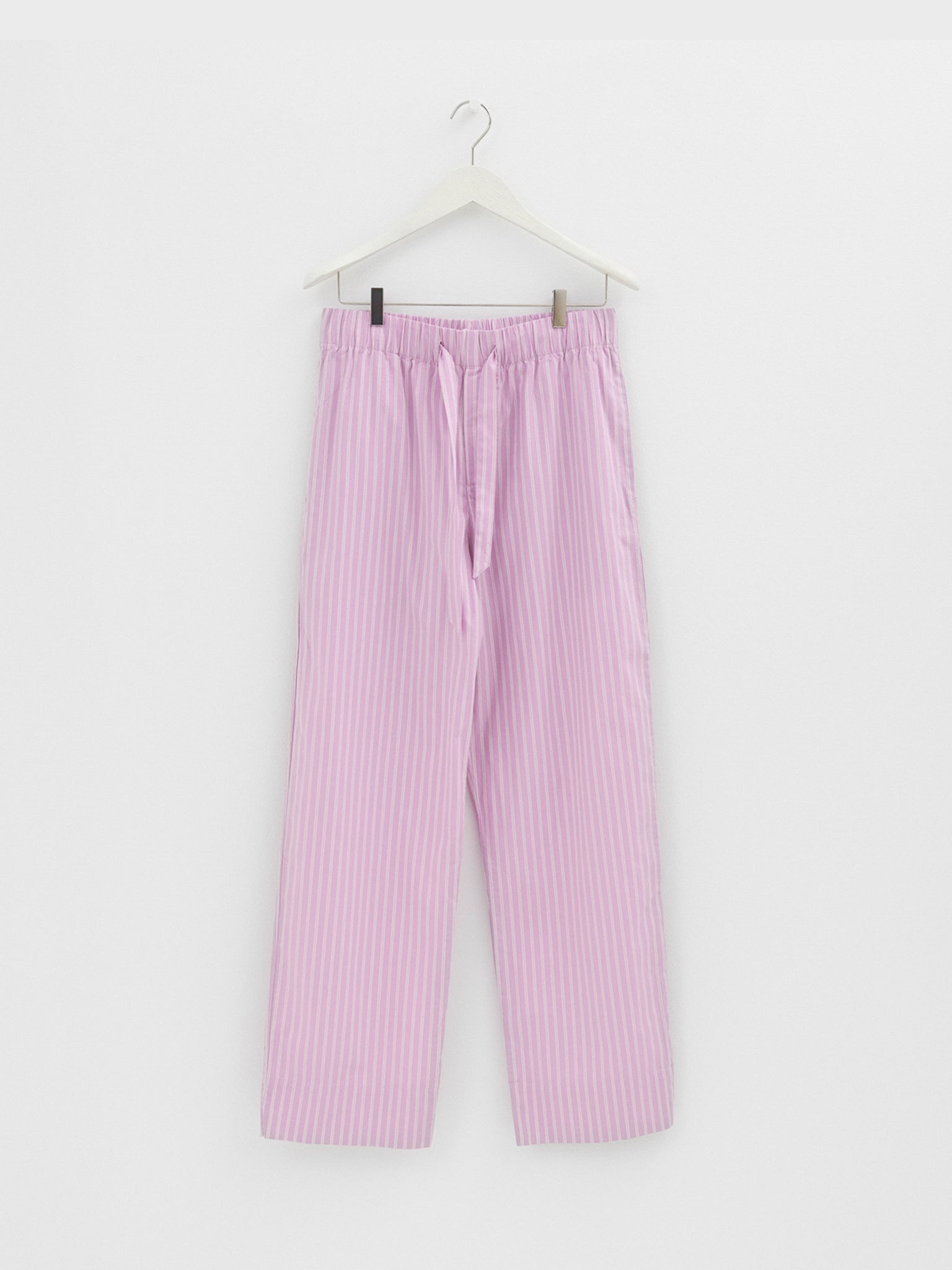 Tekla - Poplin Pyjamas Pants in Purple Pink Stripes