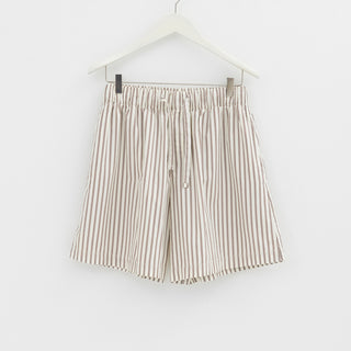 Tekla - Poplin Pyjamas Shorts in Hopper Stripes