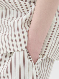 Tekla - Poplin Pyjamas Shorts in Hopper Stripes