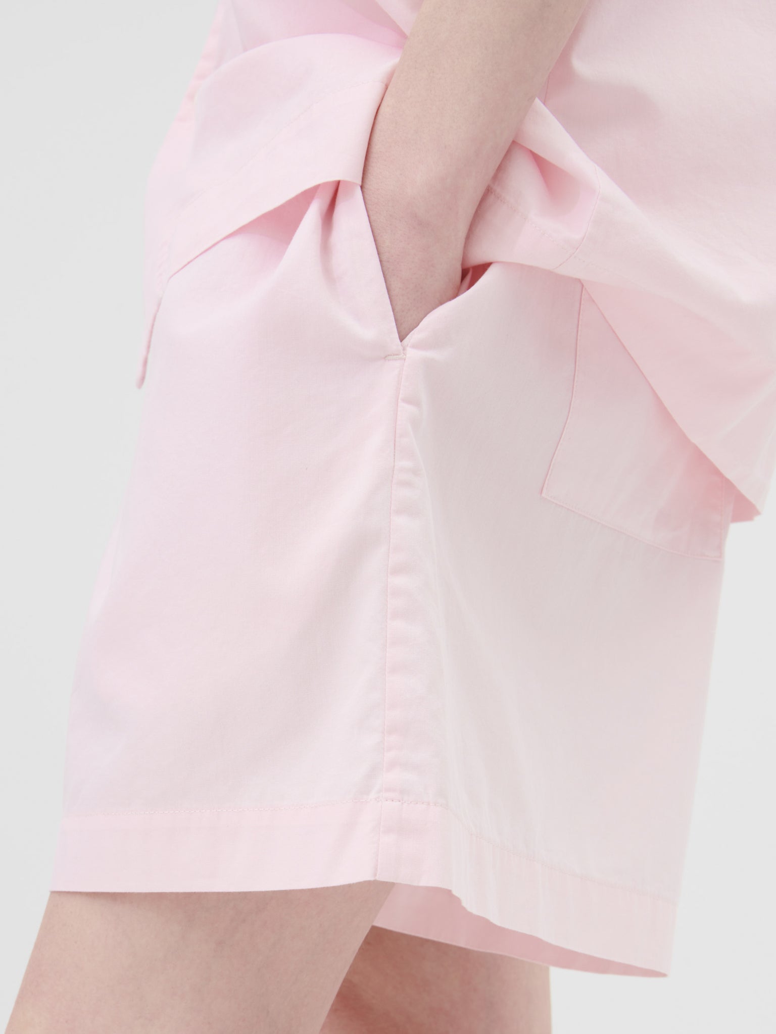 Poplin Pyjamas Shorts i Soft Pink