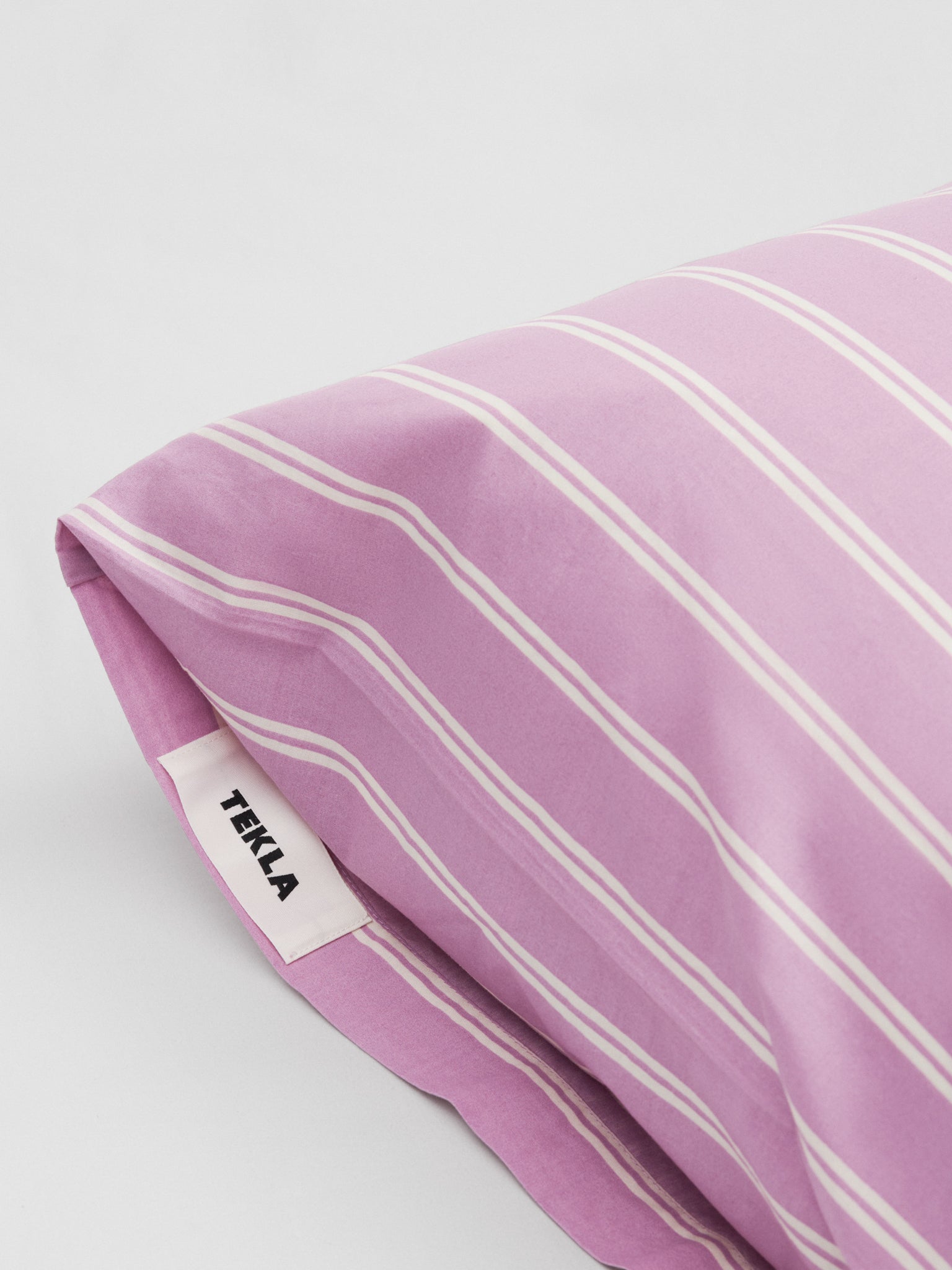 Percale Pudebetræk i Mallow Pink Stripes