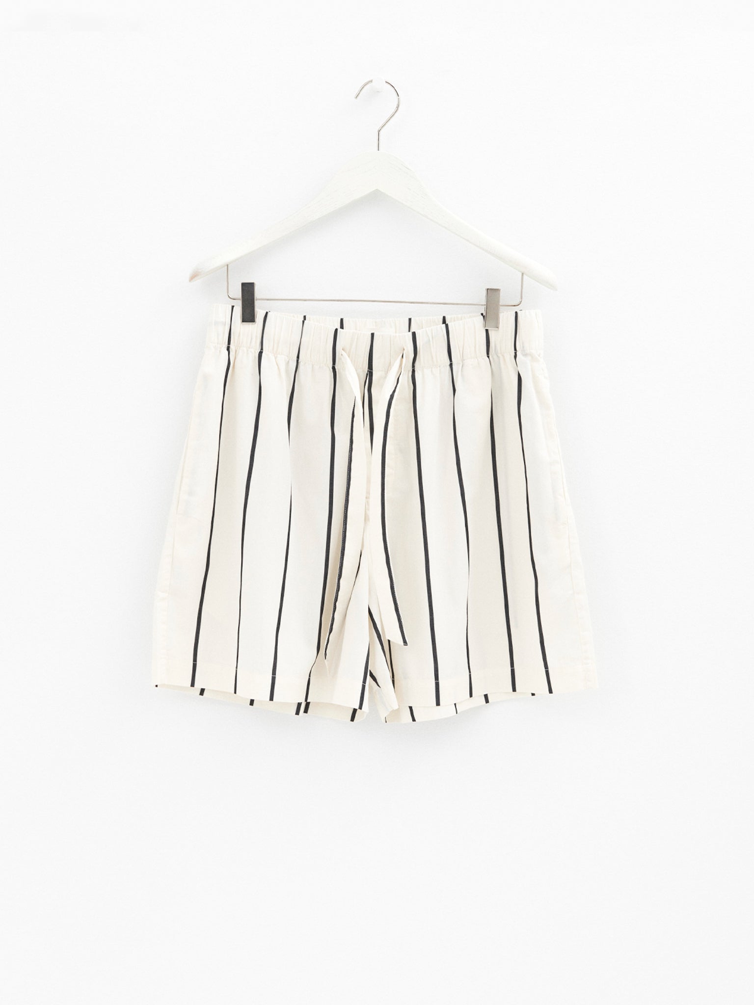 Tekla - Cotton Poplin Pyjamas Shorts in Shadow Stripes