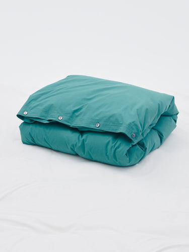 Tekla - Percale Duvet Cover in Vintage Green