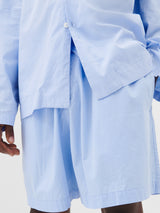 Tekla - Poplin Pyjamas Shorts in Shirt Blue