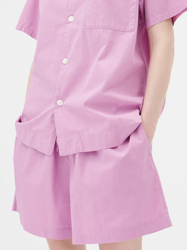 Tekla - Poplin Pyjamas Shorts in Purple Pink