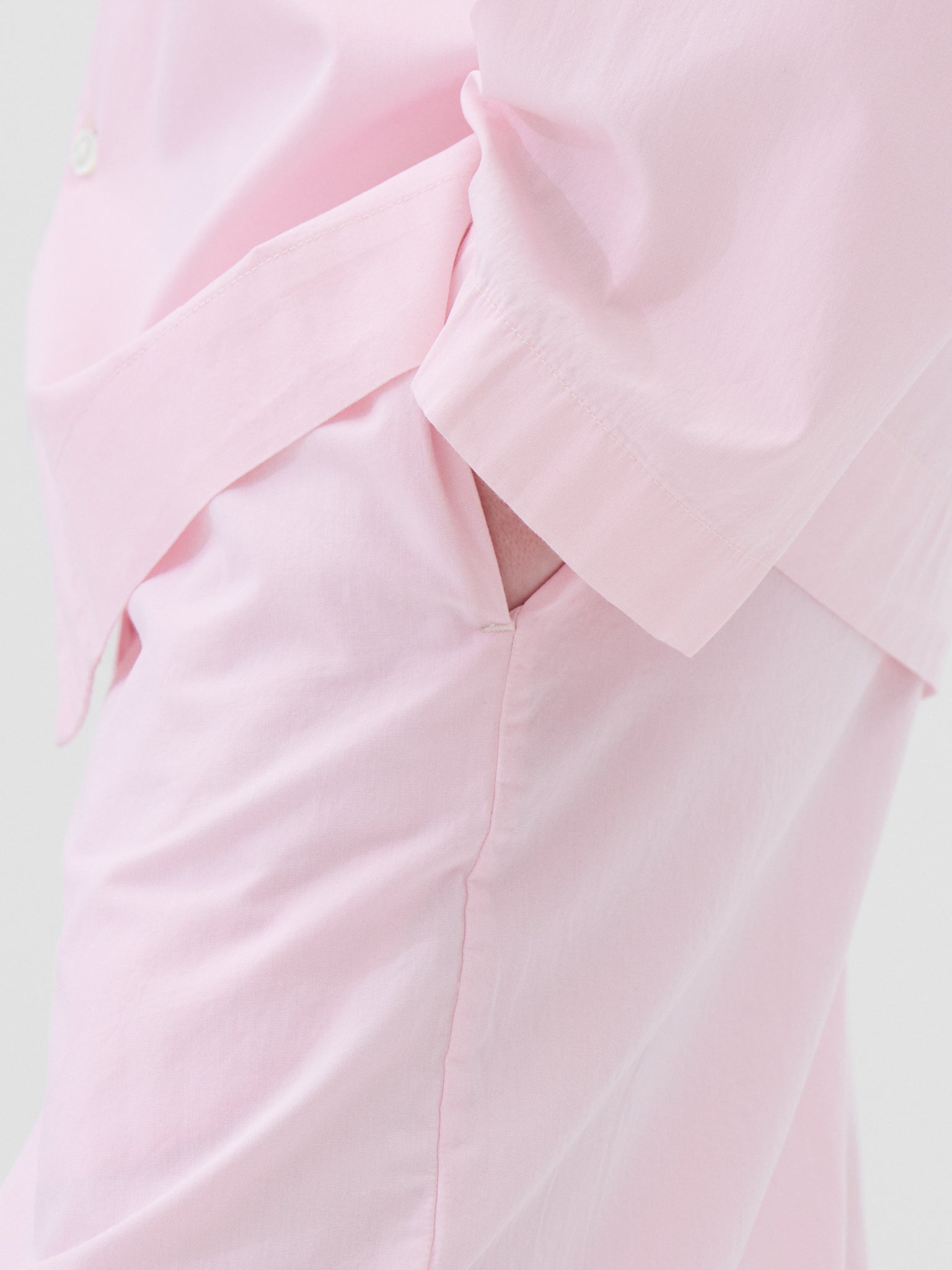 Poplin Pyjamas Skjorte i Soft Pink