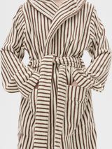 Tekla - Hooded Bathrobe in Kodiak Stripes