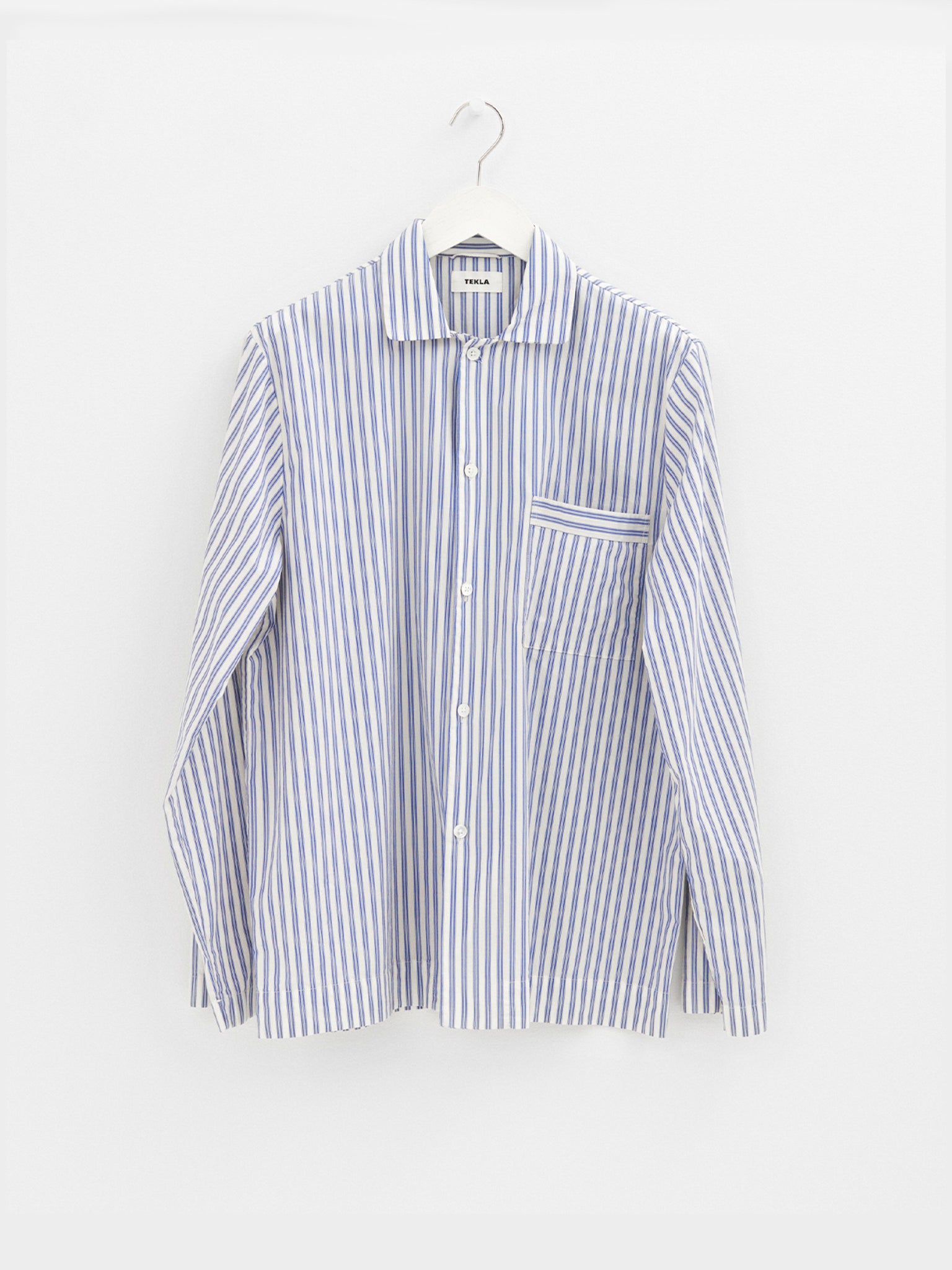 Tekla - Poplin Pyjamas Shirt in Skagen Stripes