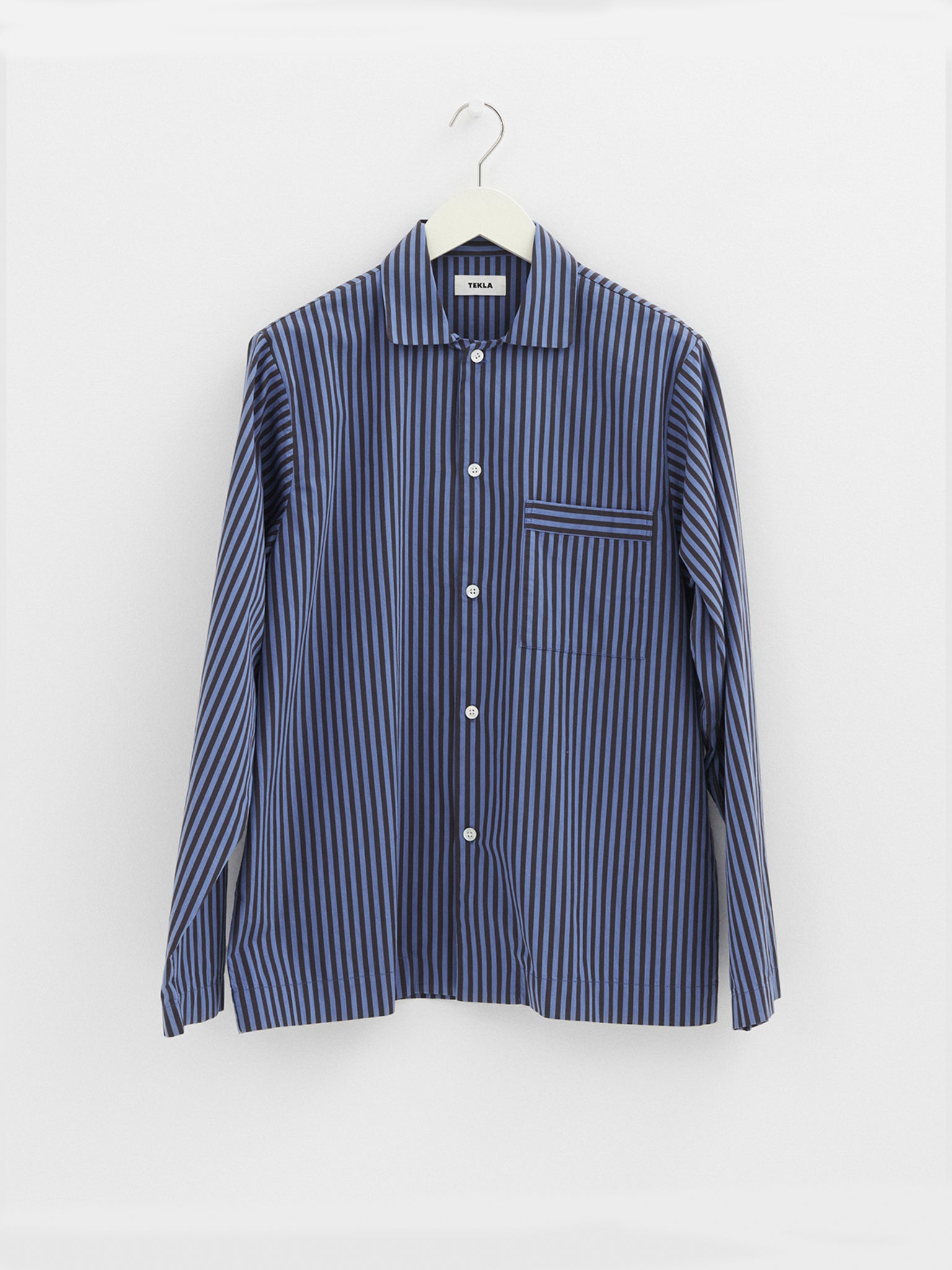  Tekla - Poplin Pyjamas Shirt in Verneuil Stripes