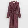 Tekla - Hooded Bathrobe in Red and Rose