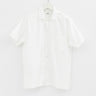 Tekla - Poplin Pyjamas Short Sleeve Shirt in Alabaster White