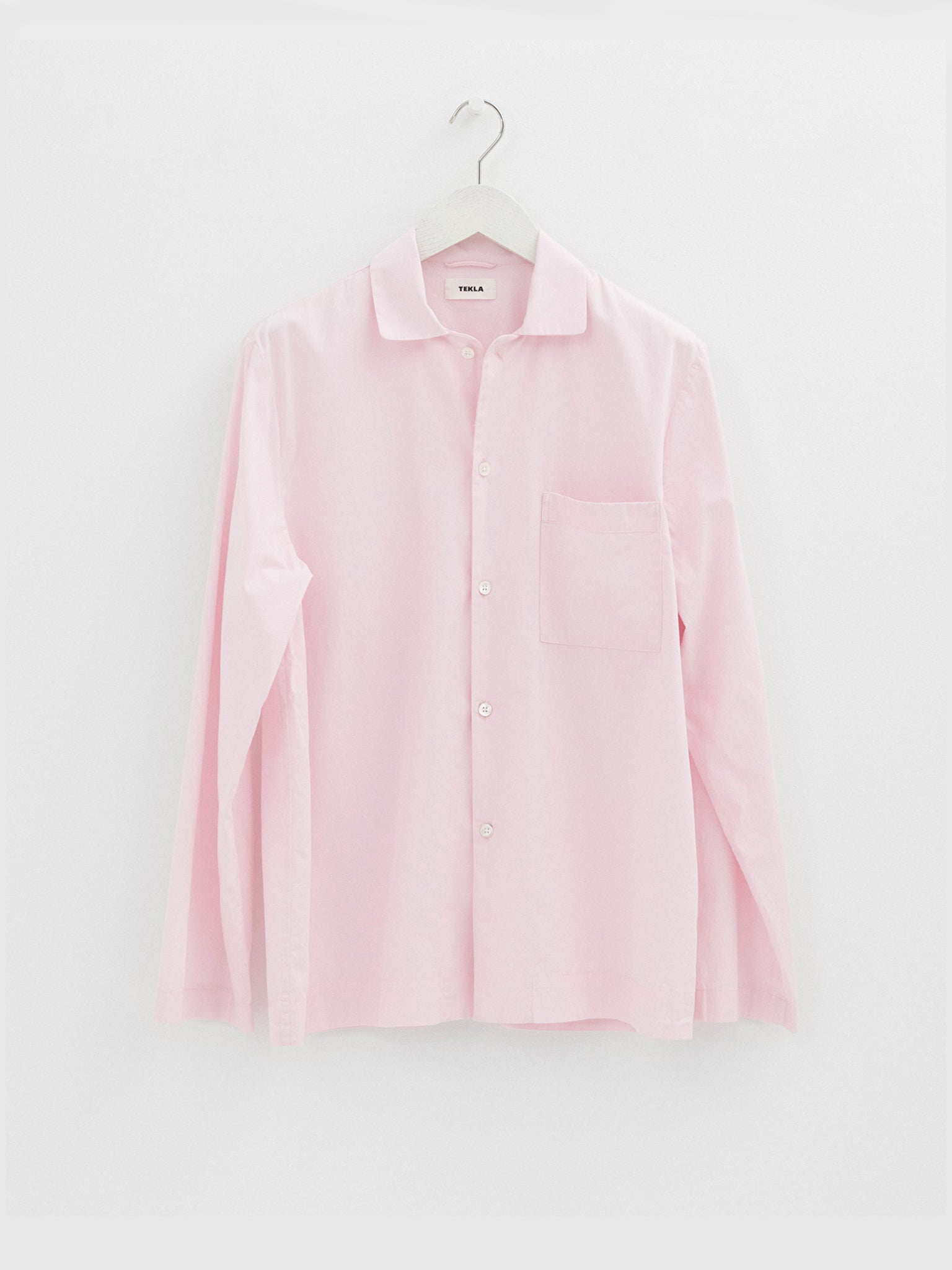 Tekla - Poplin Pyjamas Shirt in Soft Pink