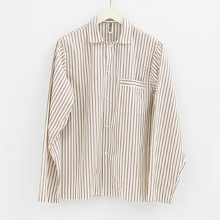 Tekla - Poplin Pyjamas Shirt in Hopper Stripes