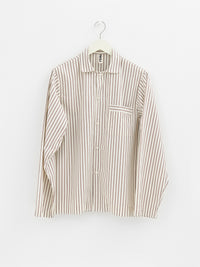 Tekla - Poplin Pyjamas Shirt in Hopper Stripes