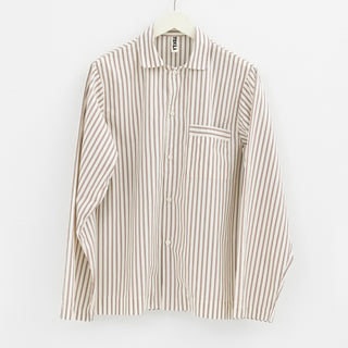 Tekla - Poplin Pyjamas Shirt i Hopper Stripes