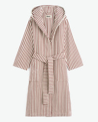 Tekla - Hooded Bathrobe in Ripple Stripes