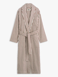 Hooded Bathrobe in Ripple Stripes