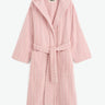 Tekla - Hooded Bathrobe in Shaded Pink Stripes