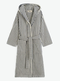 Tekla - Hooded Bathrobe in Sailor Stripes