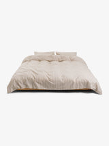 Tekla - Percale Duvet Cover in Clay Stripes