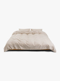Tekla - Percale Duvet Cover in Clay Stripes