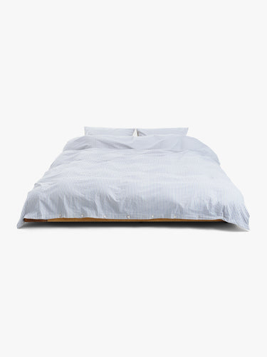 Tekla - Percale Duvet Cover in Flint Stripes