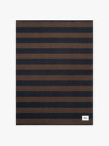 Tekla - Lambswool Blanket in Walnut & Dust Blue Stripes