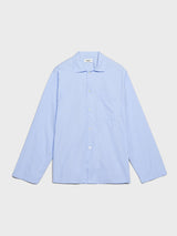 Tekla - Poplin Pyjamas Shirt in Shirt Blue