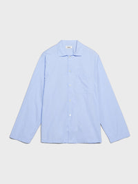 Tekla - Poplin Pyjamas Shirt in Shirt Blue