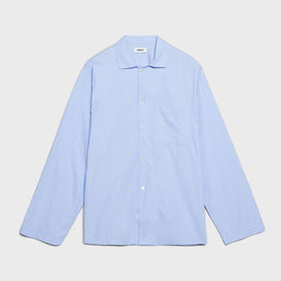 Tekla - Poplin Pyjamas Shirt in Shirt Blue