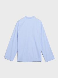 Tekla - Poplin Pyjamas Shirt in Shirt Blue