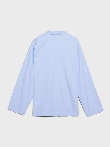Tekla - Poplin Pyjamas Shirt in Shirt Blue