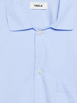 Tekla - Poplin Pyjamas Shirt in Shirt Blue