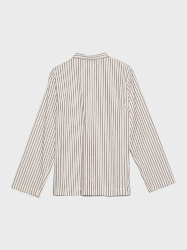 Tekla - Poplin Pyjamas Shirt in Hopper Stripes