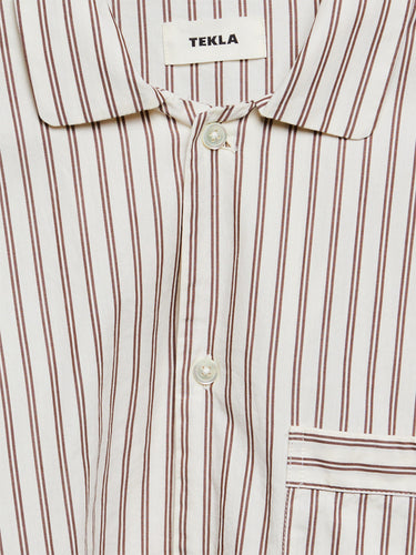 Tekla - Poplin Pyjamas Shirt in Hopper Stripes