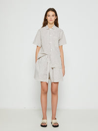 Tekla - Poplin Pyjamas Shorts in Hopper Stripes