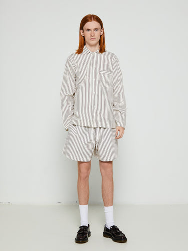 Tekla - Poplin Pyjamas Shorts in Hopper Stripes