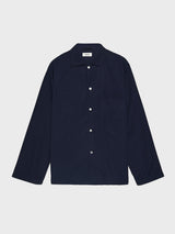 Tekla - Poplin Pyjamas Shirt in True Navy