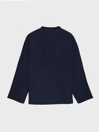 Tekla - Poplin Pyjamas Shirt in True Navy