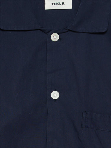 Tekla - Poplin Pyjamas Shirt in True Navy