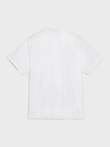 Tekla - Poplin Pyjamas Short Sleeve Shirt in Alabaster White